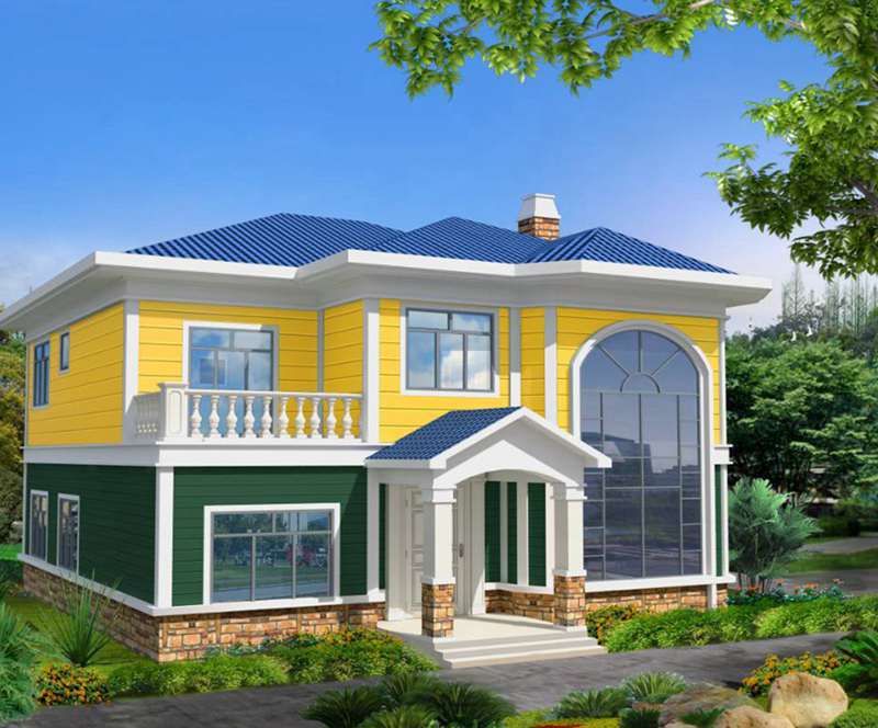 兩層120平米鋼結構別墅造價(圖2) 睿婕輕鋼別墅